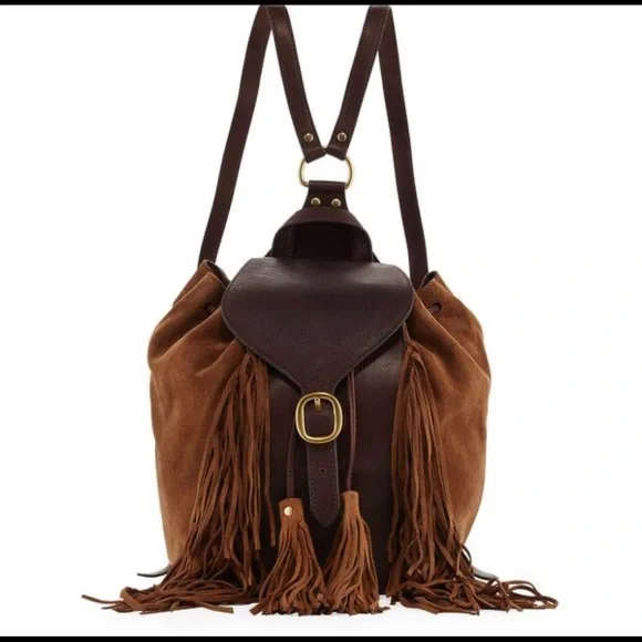 Frye Clara Suede Fringe Backpack bag. Super Rare ✨ - Picture 3 of 9